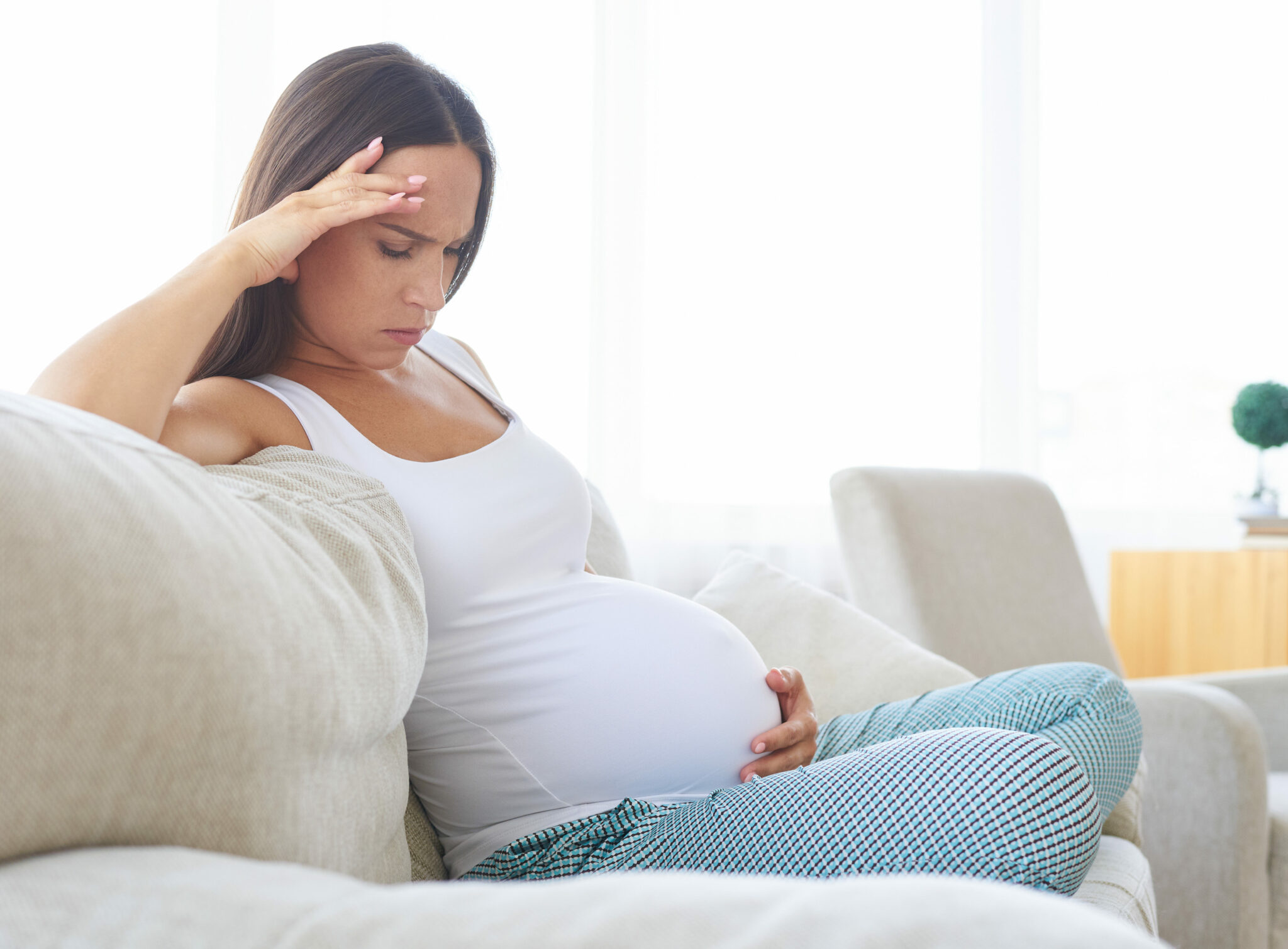 Тревоги беременной. Беременные женщины.